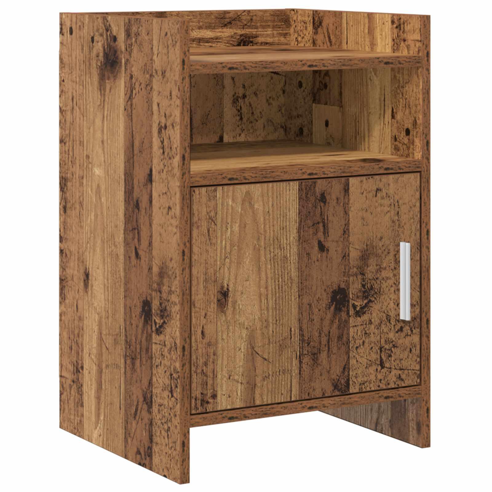 Sengebord i gammelt trælook 40 × 36 × 60 cm - konstrueret træ billede