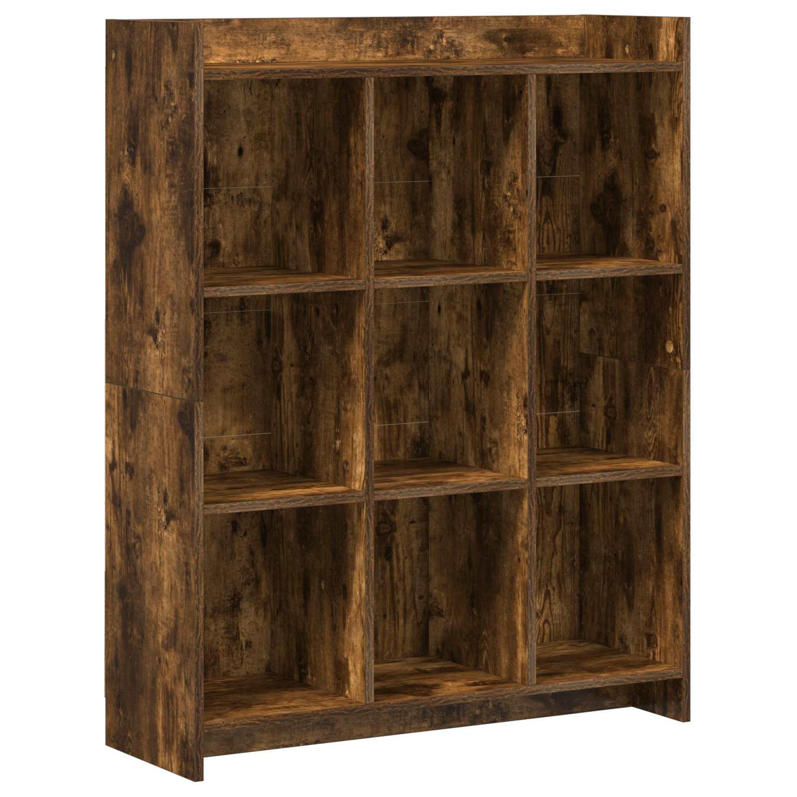 Bogreol i røget eg - 87,5 × 30 × 111 cm, konstrueret træ, 9 rum billede