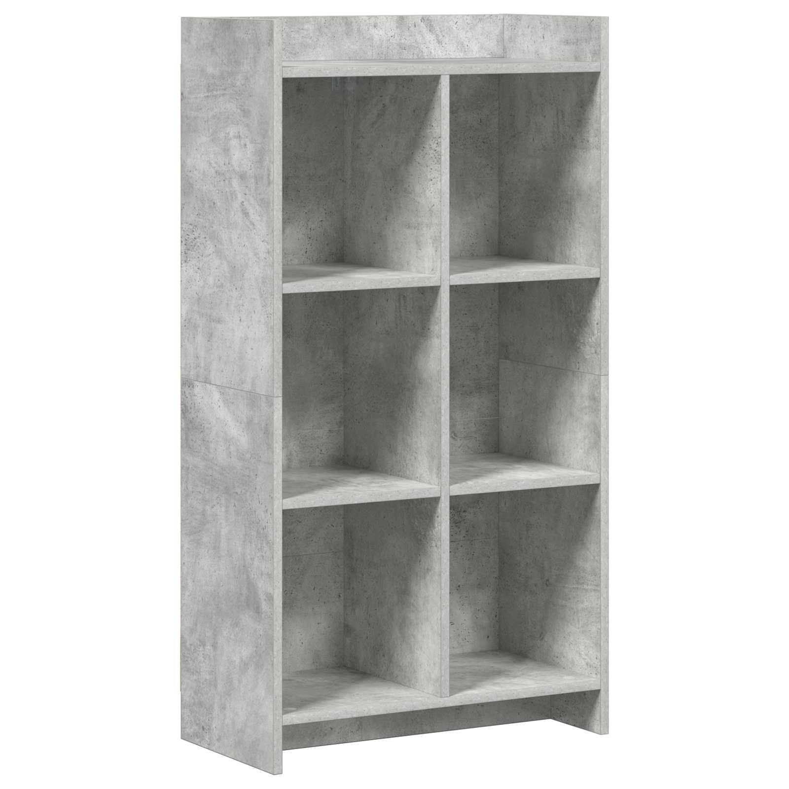 Bogreol i betongrå - konstrueret træ, 59 × 30 × 111 cm billede