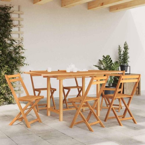 Havebord med udtræk 110-160 × 80 × 75 cm - massivt teaktræ