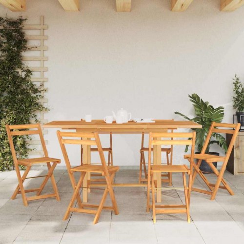 Havebord med udtræk 110-160 × 80 × 75 cm - massivt teaktræ