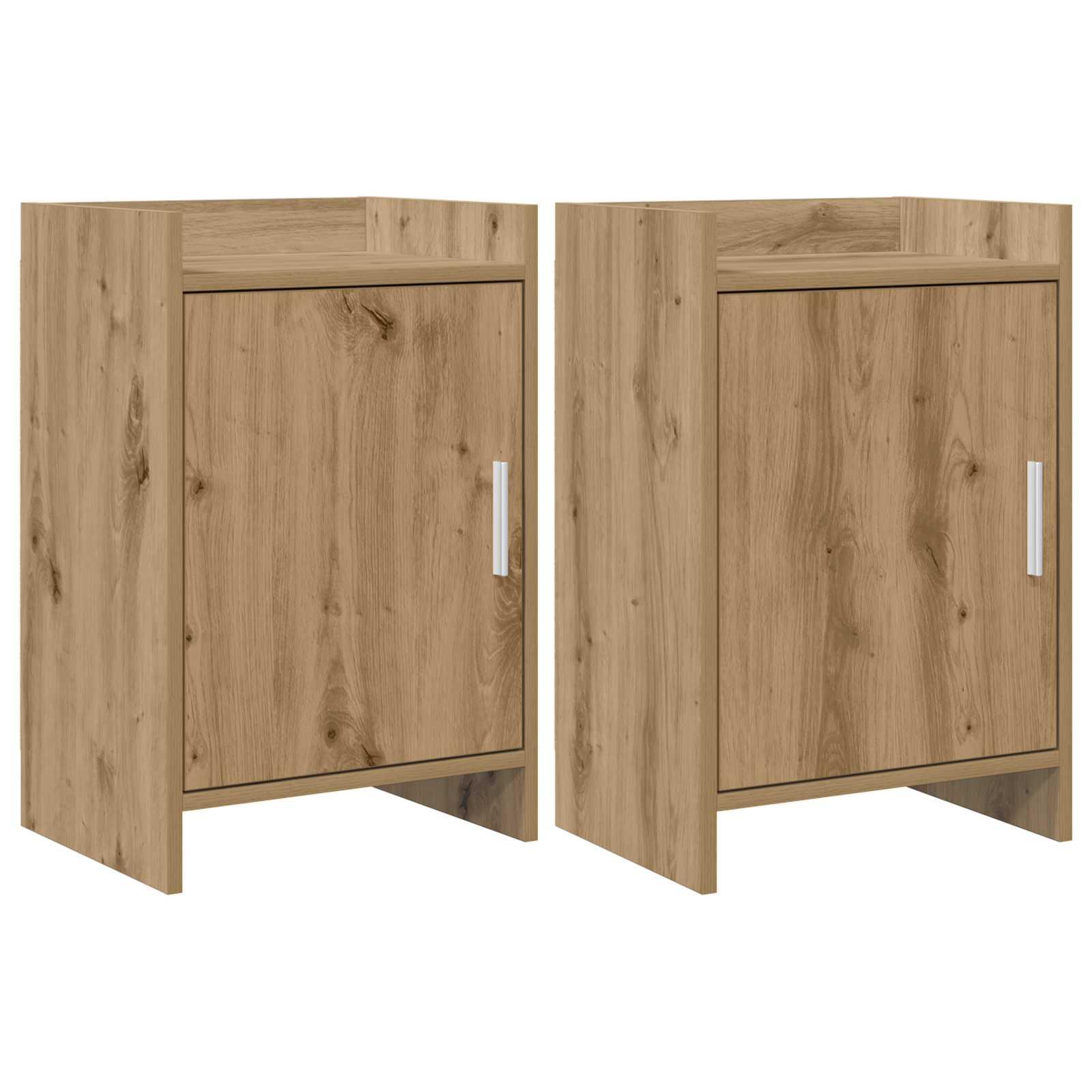 Sengeborde 2 stk i artisan-eg - 40 × 30 × 60 cm, konstrueret træ billede