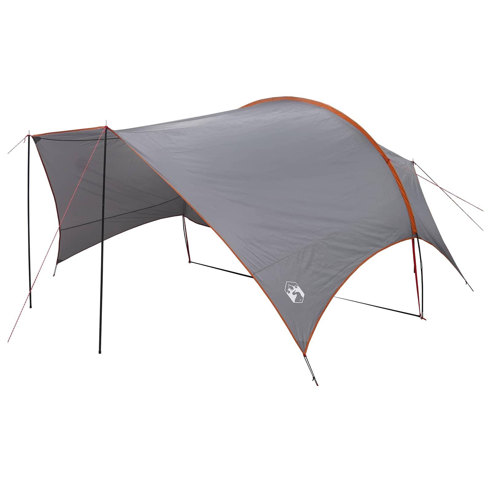 Camping tarp vandafvisende Grå og orange 550 x 400 x 230 cm billede