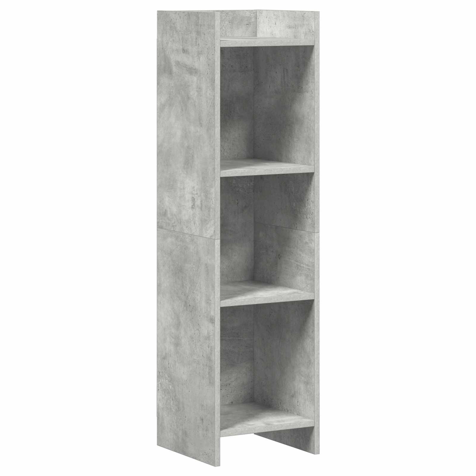 Bogreol i betongrå konstrueret træ - 30 × 30 × 111 cm billede