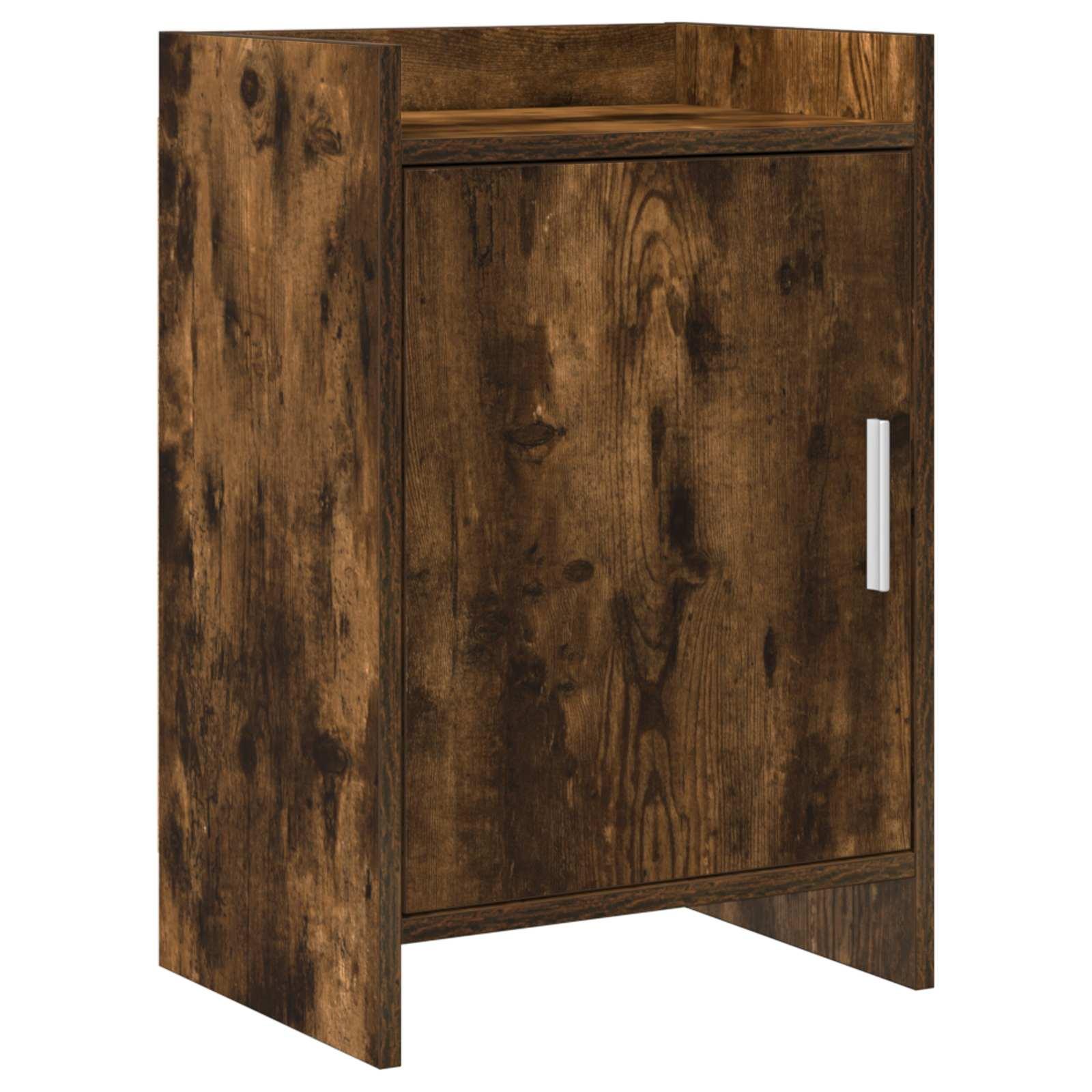 Sengebord i røget eg 40 × 30 × 60 cm - konstrueret træ billede