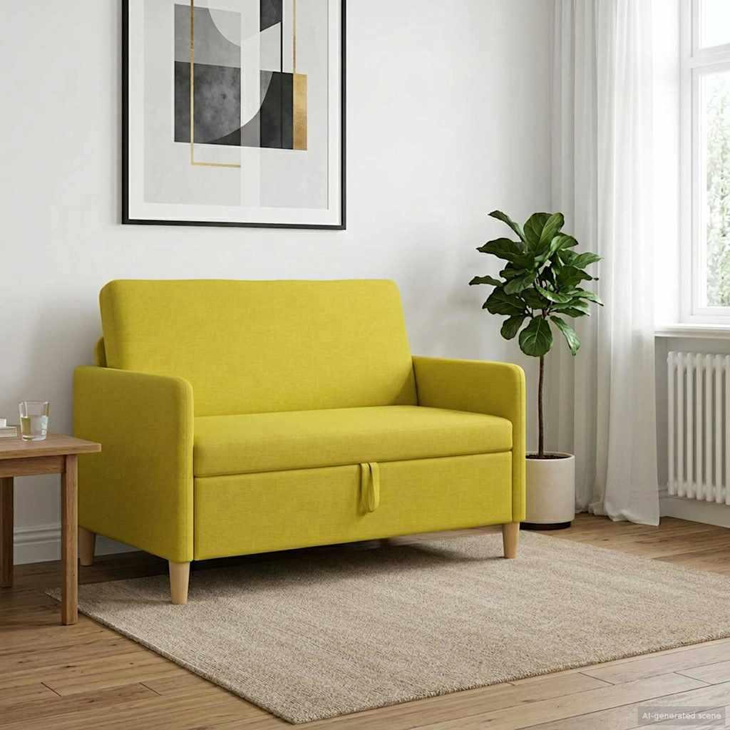 Sofa med opbevaring Lys Gul 122 x 78 x 87 cm Polyester billede