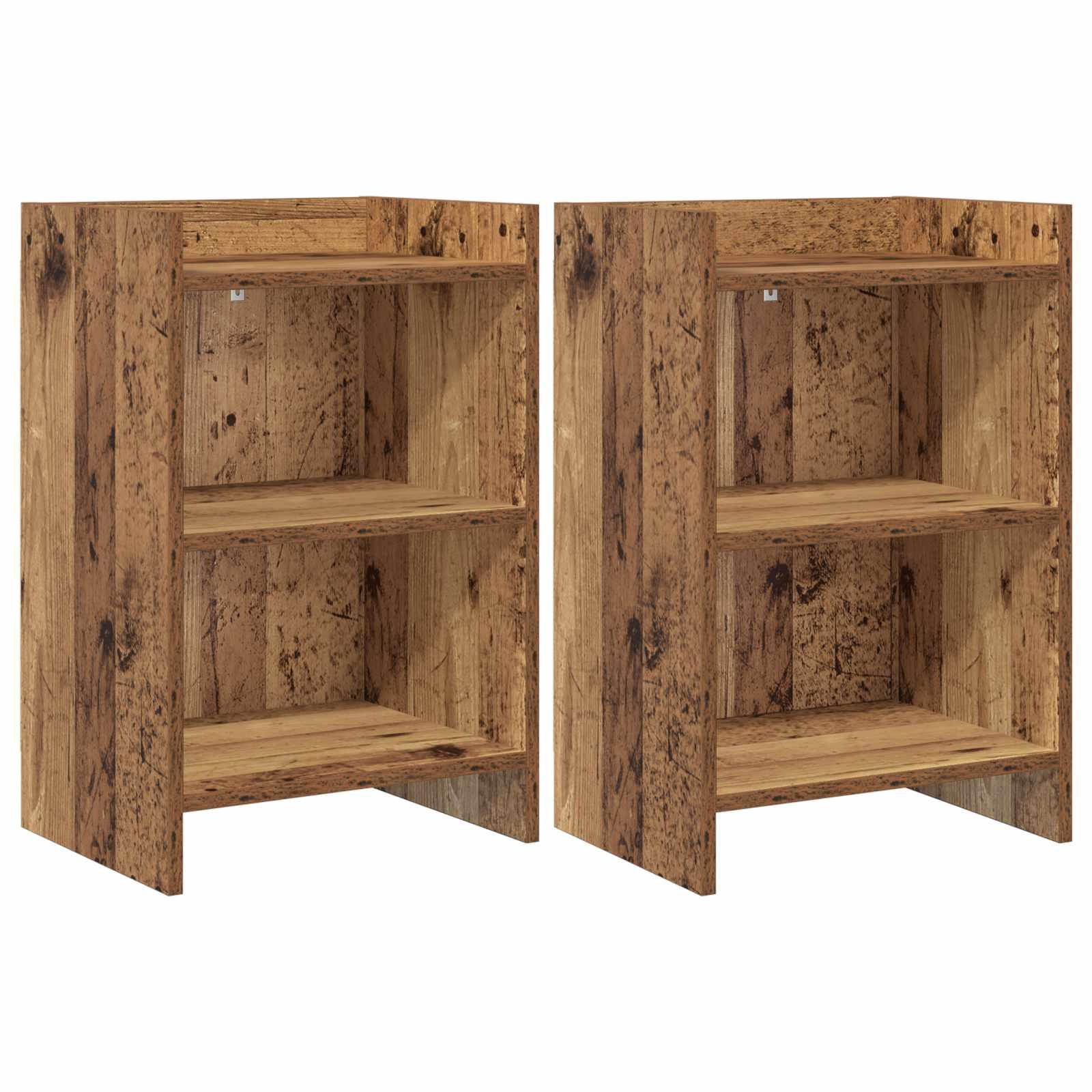 Sengeborde 2 stk Gammelt træ 40 x 30 x 60 cm Konstrueret træ billede