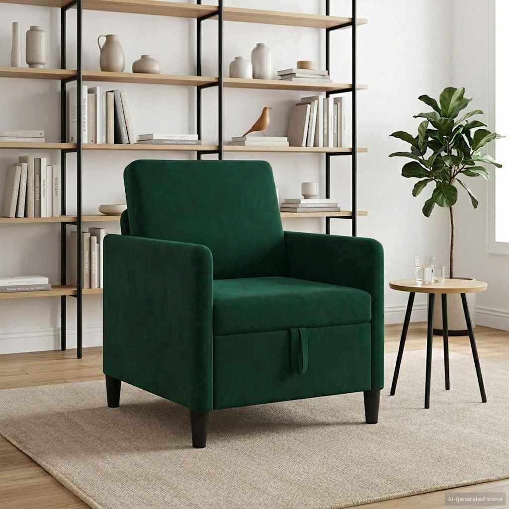 Sofa med opbevaring - mørkegrøn 72 × 78 × 87 cm i polyester billede