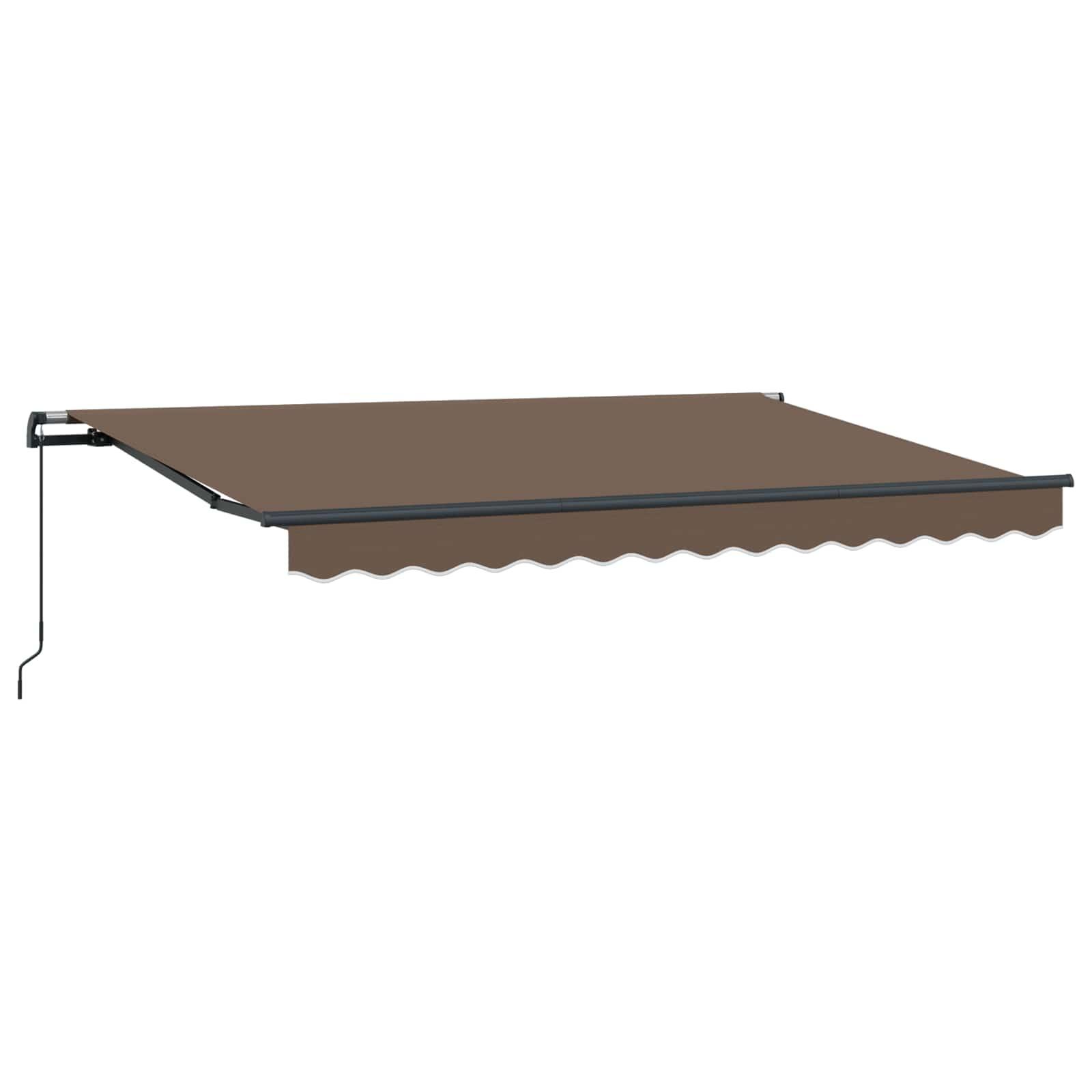 Udtrækkelig markise - gråbrun 500 × 300 cm i polyester og aluminium billede