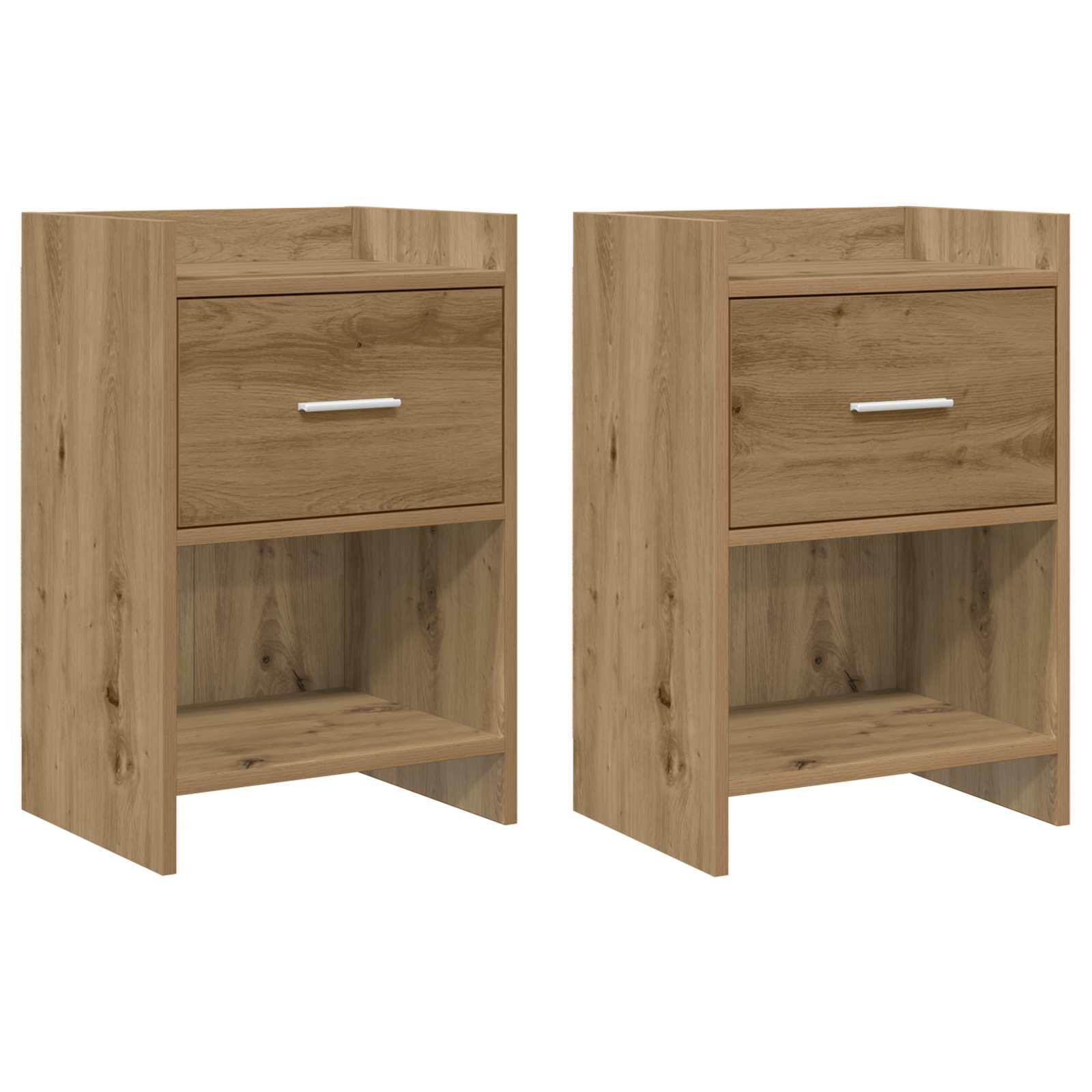 Sengeborde - 2 stk i Artisan-eg, 40 × 30 × 60 cm, konstrueret træ billede