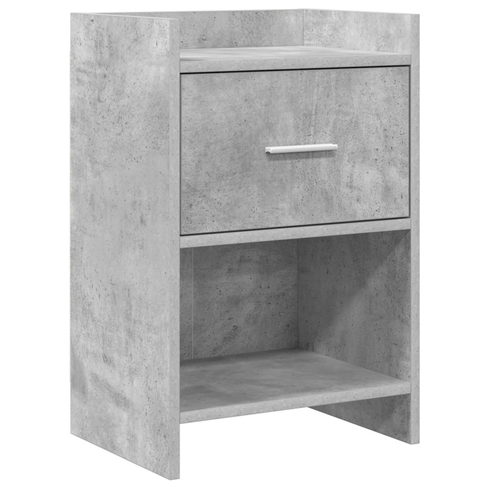 Sengebord i betongrå - 40 × 30 × 60 cm, konstrueret træ billede