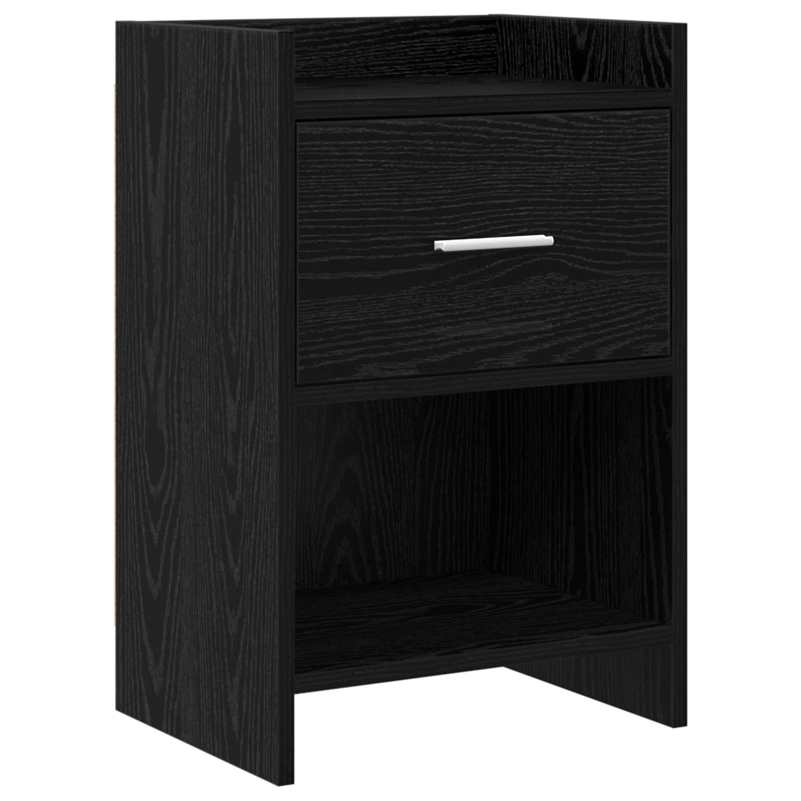 Sengebord i sort eg - konstrueret træ, 40 × 30 × 60 cm billede