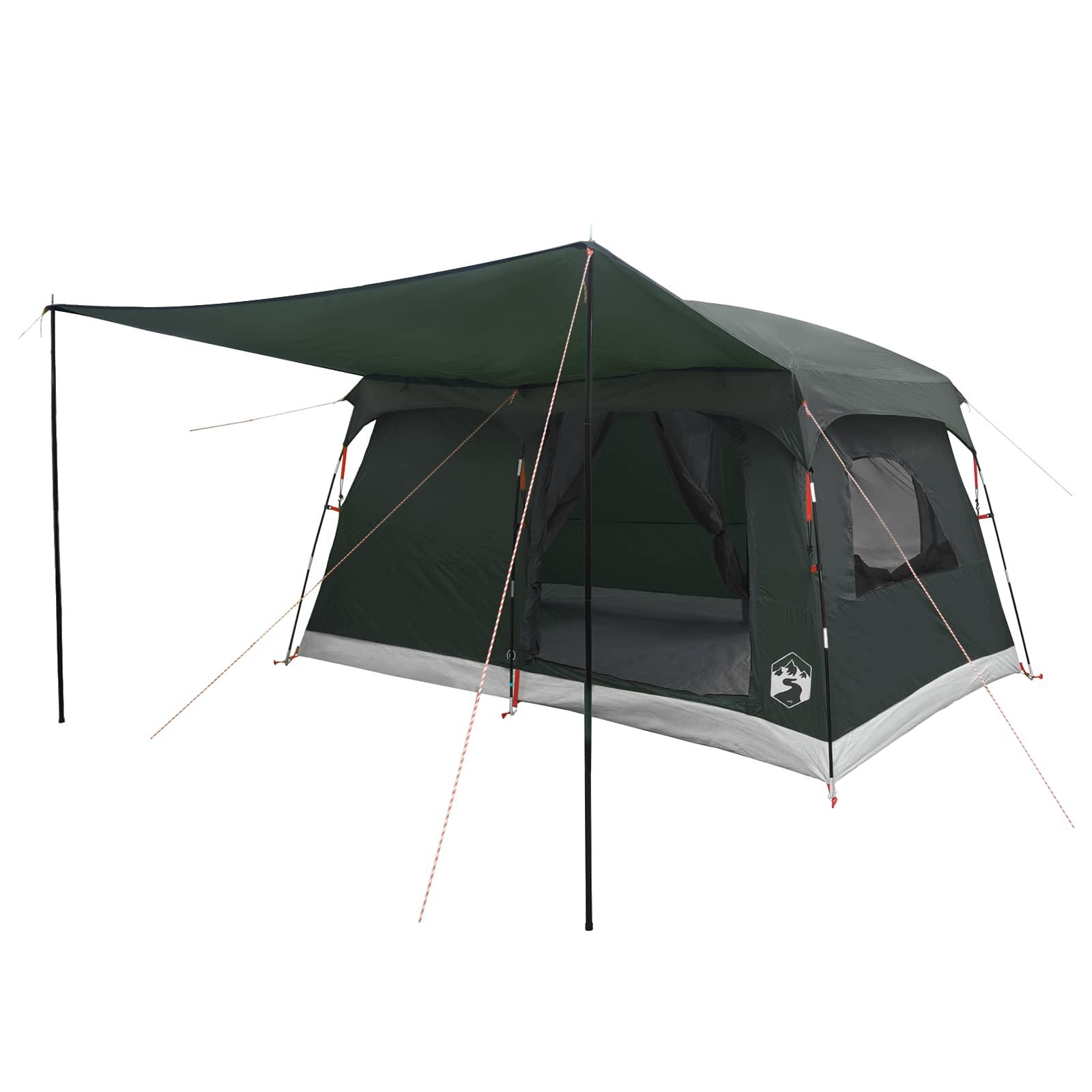 Familietelt med tag Army Grøn 320 x 210 x 180 cm Polyester billede