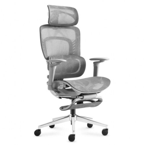Mark Adler Visioner 8.3 - grå ergonomisk kontorstol med fodstøtte