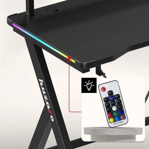 Huzaro Hero 1.9 RGB gamingbord - sort, 120 × 60 cm