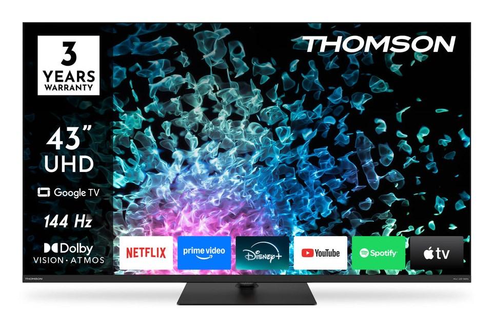 Thomson 43MG7C15 43" 4K QD‑Mini LED Smart TV - 144 Hz, Google TV, sort