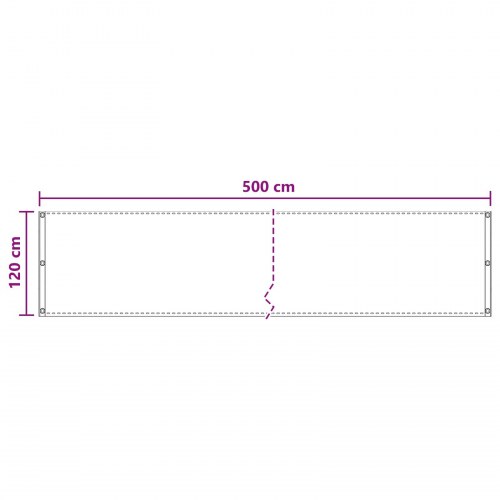 Altan skærm i sandfarvet HDPE 120 × 500 cm med aluminiumsøjer