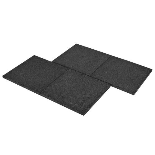 Faldfliser 12 stk. gummi 50 x 50 x 3 cm sort
