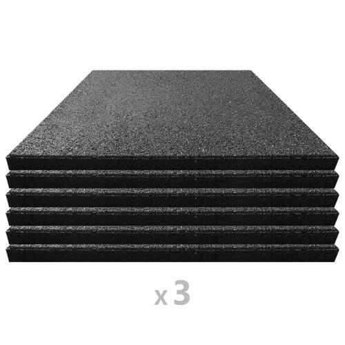 Faldfliser 18 stk. gummi 50 x 50 x 3 cm sort