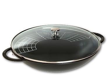 STAUB rund wok med glaslåg - 5,7 l, sort billede