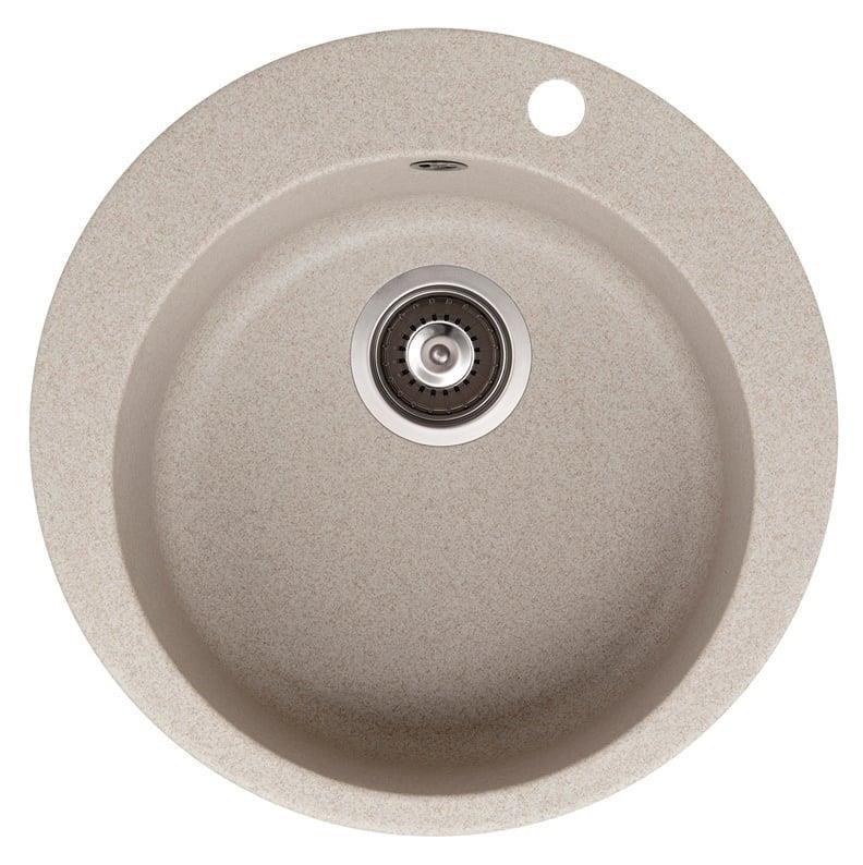 Rund køkkenvask - Helika Clarus SR100-110W, beige billede