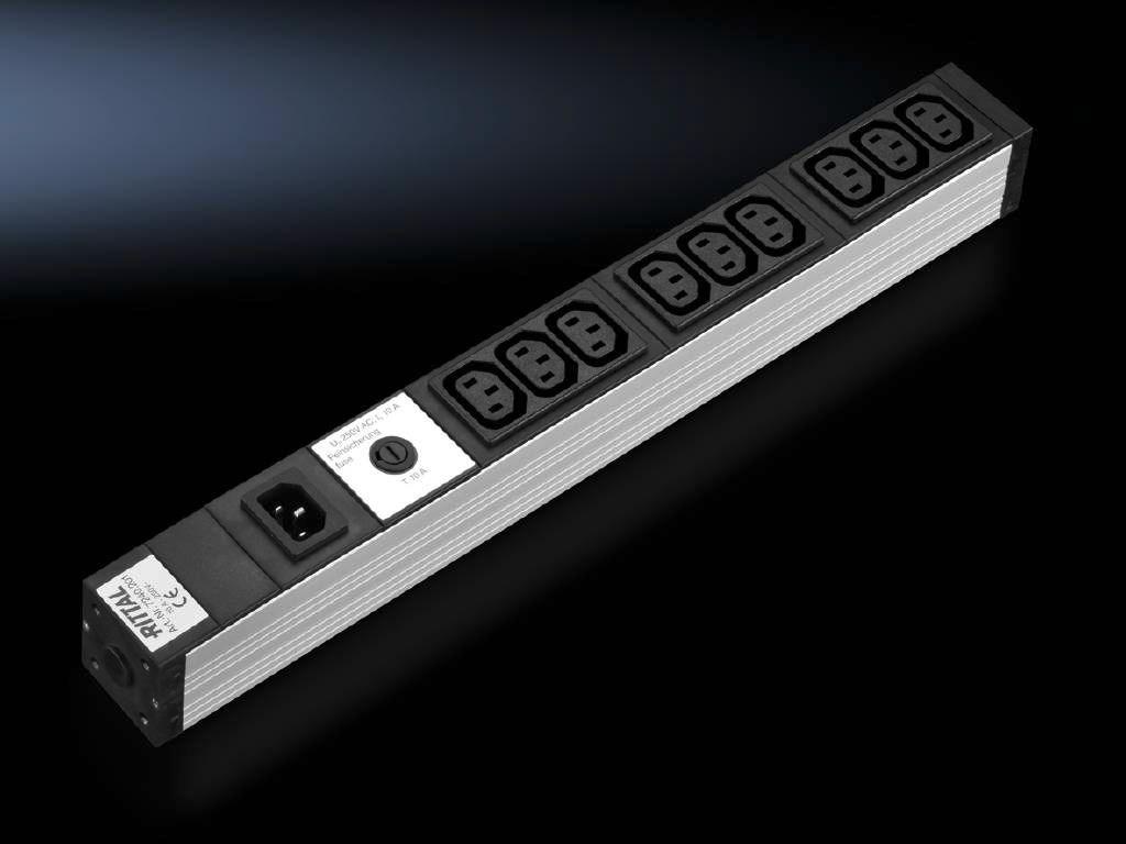 Strømfordeler til rack - 9x C13, 250 V/10 A, indendørs - model DK 7240.201 billede