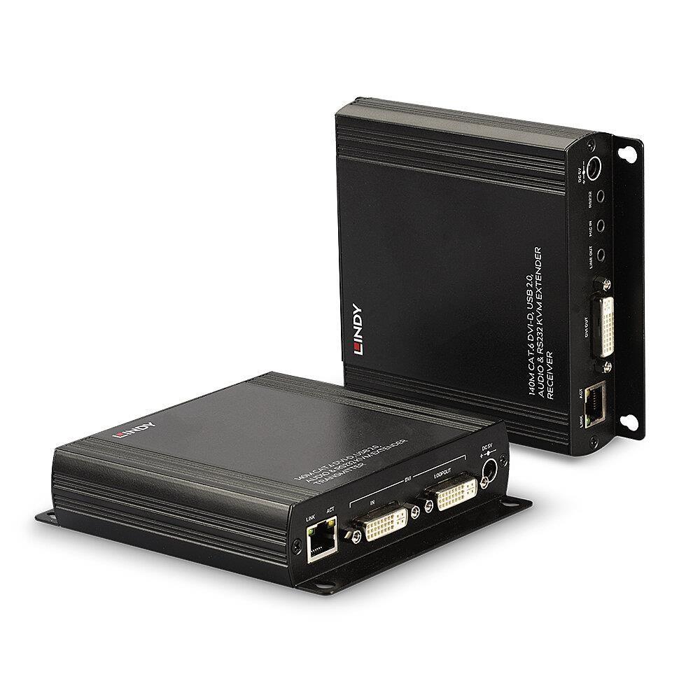 LINDY KVM-extender over Cat.6 - 140 m, DVI-D, USB, Audio & RS232 billede
