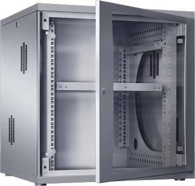 Rittal FlatBox DK 15HE vægskab, 19" montageramme - 60×40 cm, grå billede