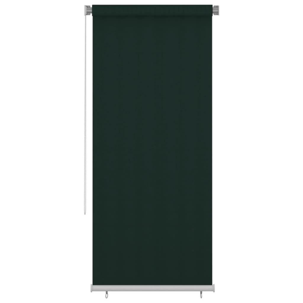 Udendørs rullegardin 100x230 cm HDPE mørkegrøn billede