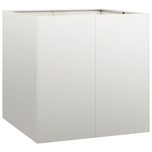 Plantekasse i rustfrit stål - 80 × 80 × 80 cm, åben bund