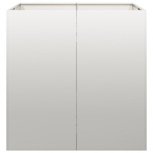 Plantekasse i rustfrit stål - 80 × 80 × 80 cm, åben bund