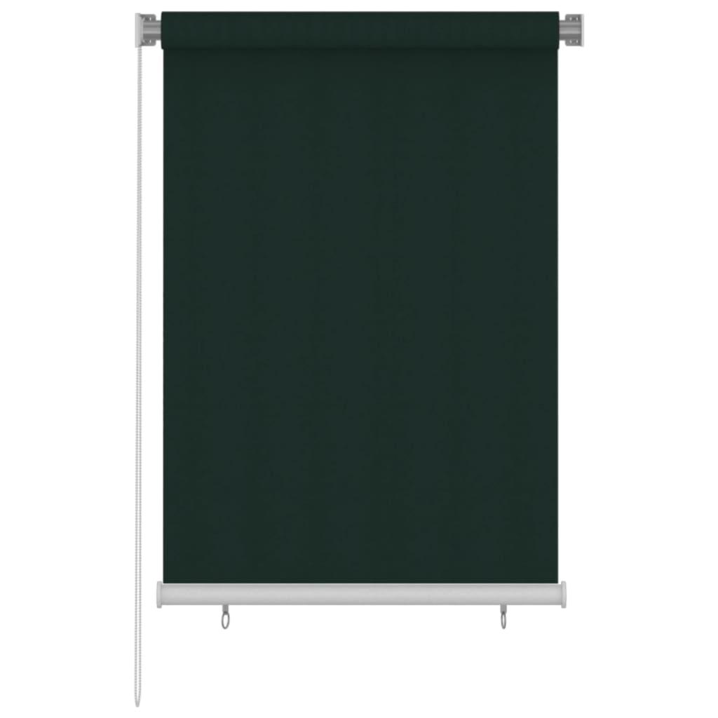 Udendørs rullegardin 100x140 cm HDPE mørkegrøn billede
