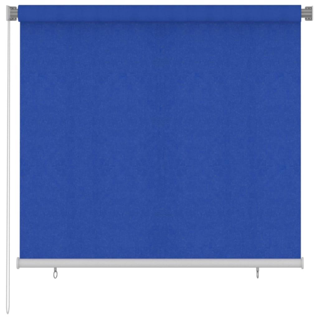 Udendørs rullegardin 160x140 cm HDPE blå billede