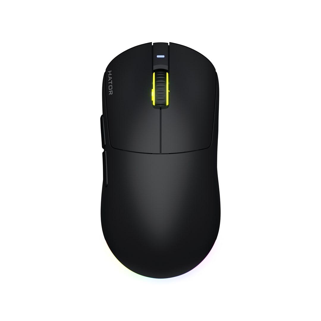 Hator Quasar 3 Ultra 8K Wireless gamingmus - sort, optiske Yellow 100M‑kontakter, PixArt PAW3950 billede