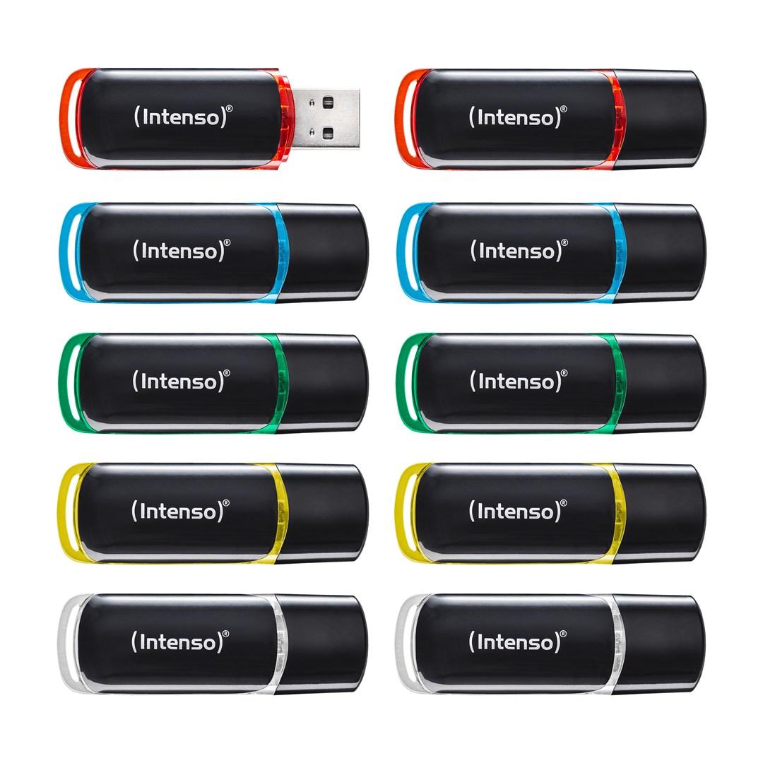 Intenso 3511561 8GB USB 2.0 USB stick Sort, Rød, Grøn, Transparent, Gul, Blå