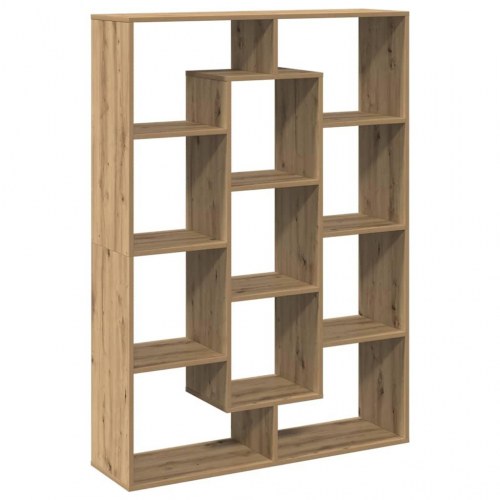 Bogreol 102×29×143 cm - konstrueret træ i egetræsfarve