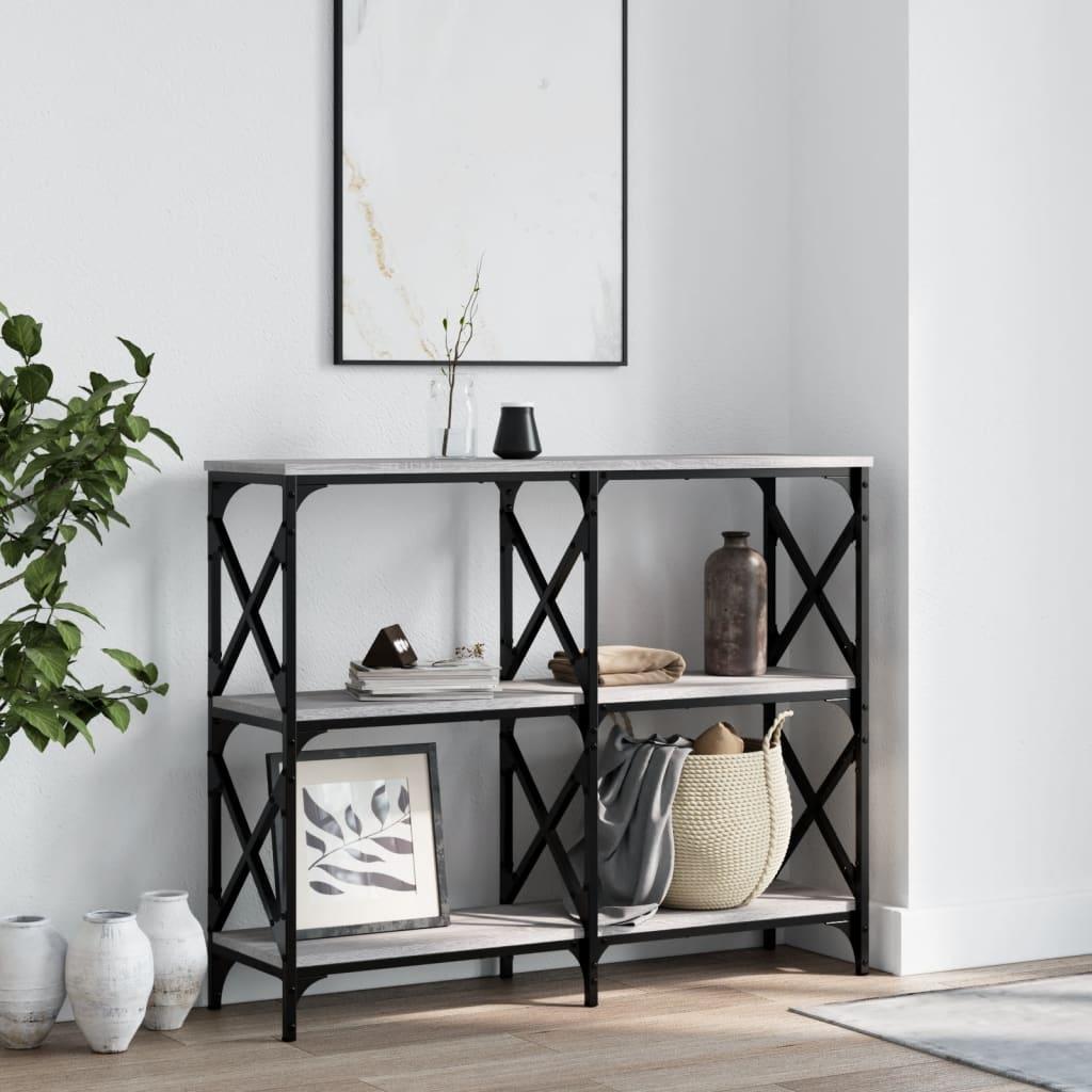 Konsolbord 100×28×80,5 cm i konstrueret træ - grå sonoma-eg billede