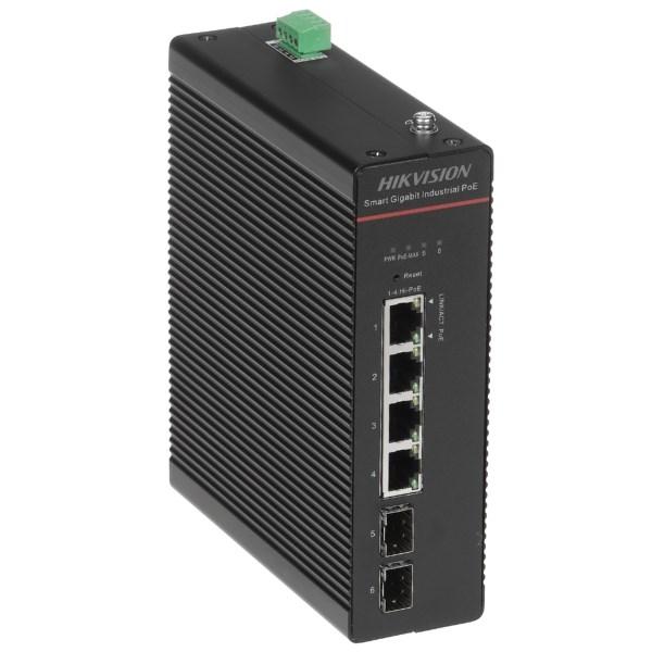 Hikvision DS-3T1506HP-SI-4P2F - Smart Gigabit industrielt PoE-switch (uden strømforsyning) billede