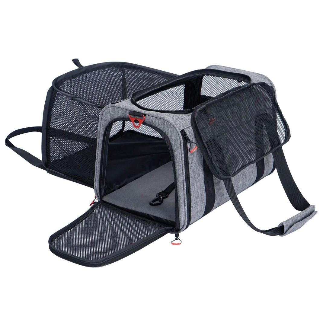 ZOLUX Nomad L transporttaske til hund og kat - 48 × 30,8 × 30,5 cm, grå/sort billede