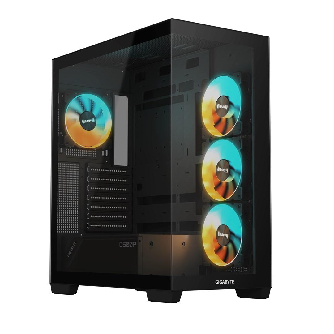 Gigabyte C500 Panoramic Stealth midi-tower - sort PC kabinet billede