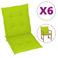 Stolehynde m. lav ryg 6 stk. 100x50x3 cm oxfordstof lysegrøn (OUTLET A)