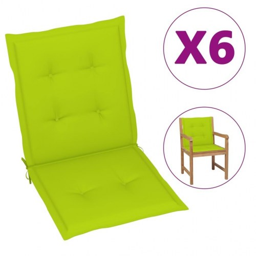 Stolehynde m. lav ryg 6 stk. 100x50x3 cm oxfordstof lysegrøn (OUTLET A)