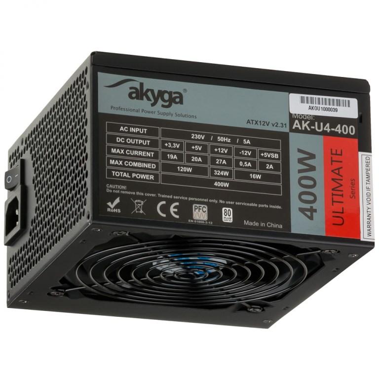 Akyga AK-U4-400 ATX strømforsyning 400 W - sort billede