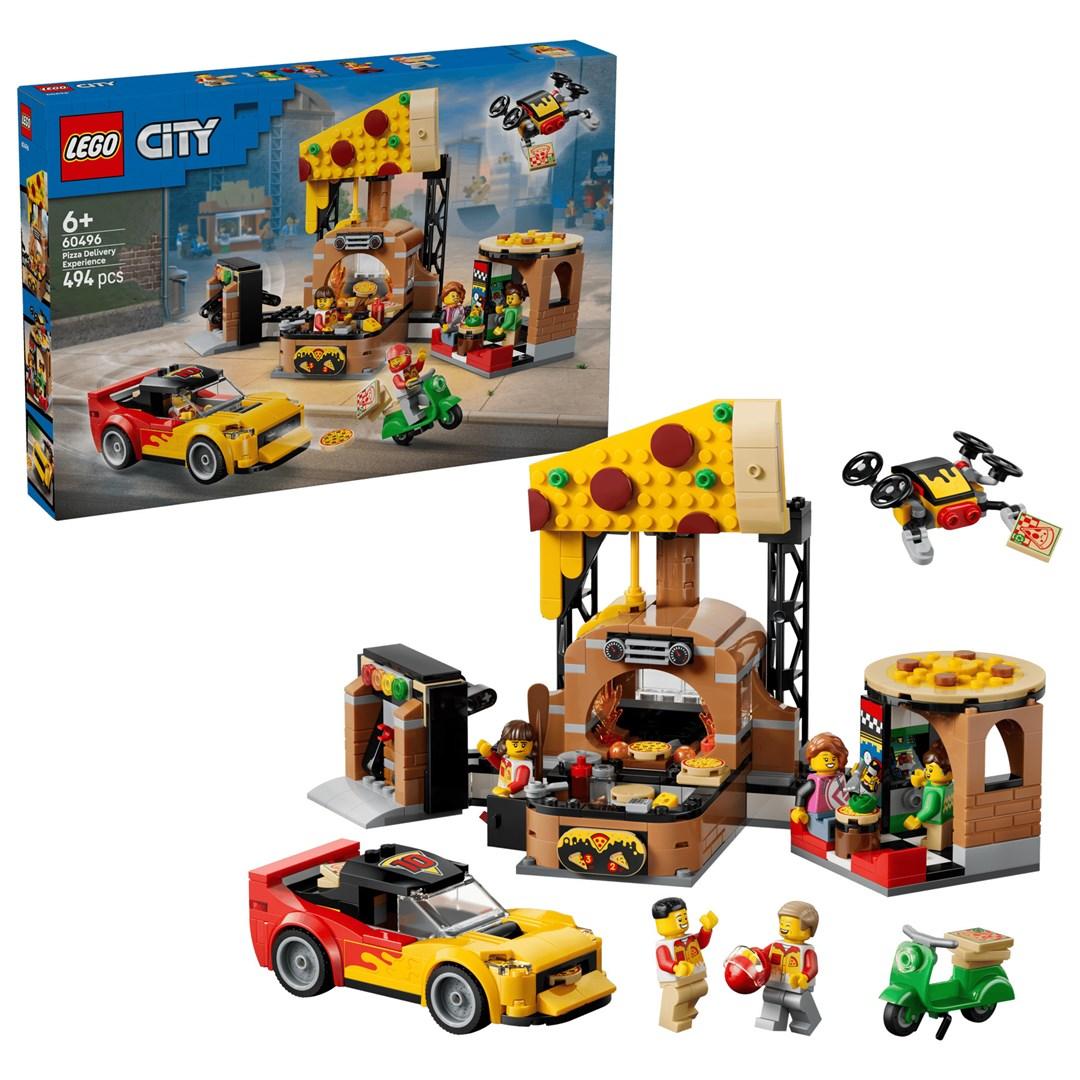 LEGO City 60496 - Pizzaudbringning med køretøjer (494 dele)