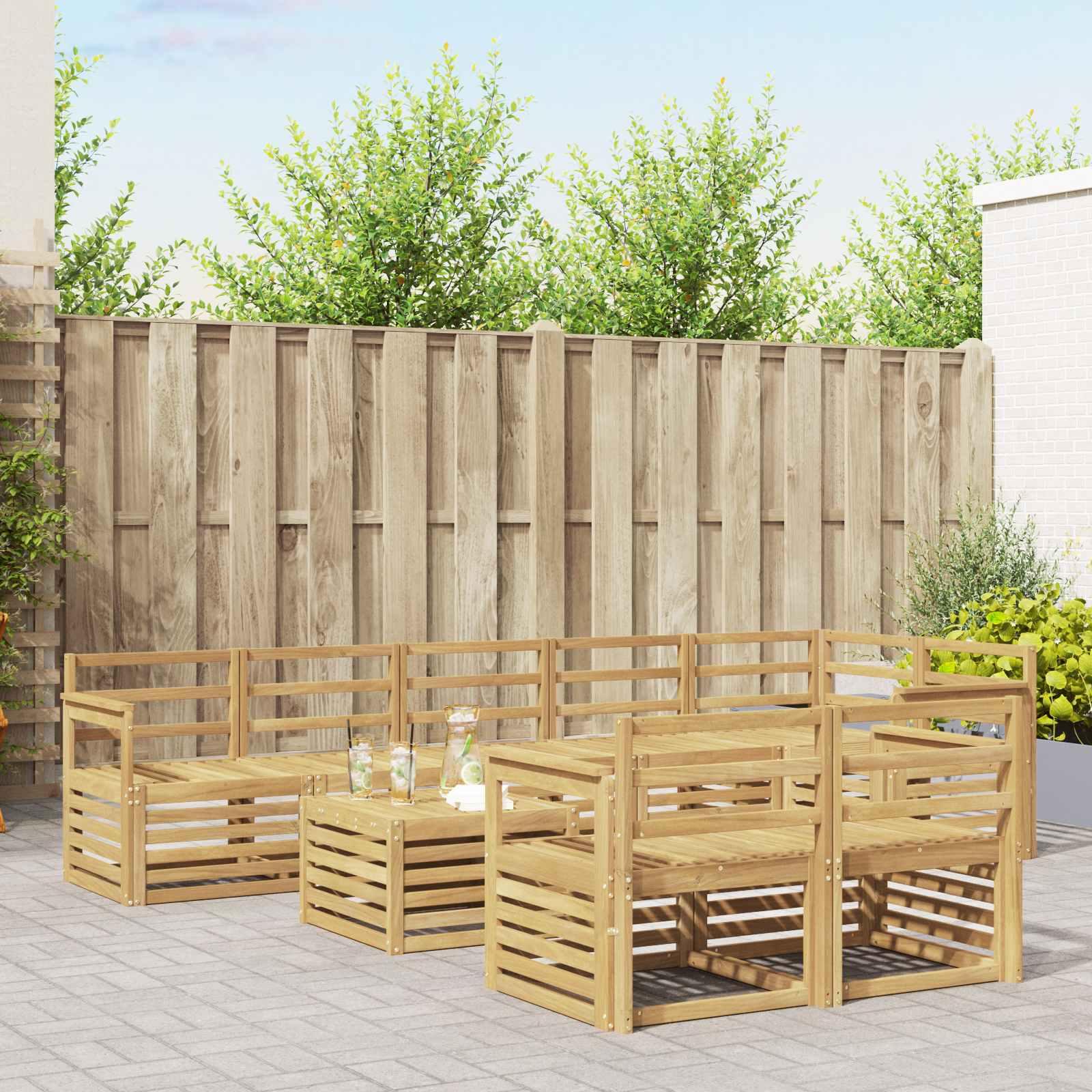 Udendørs sofagruppe 9 stk Hvid 59 x 59 x 37 cm billede