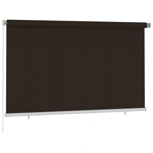 Udendørs rullegardin 240 × 140 cm - HDPE, brun