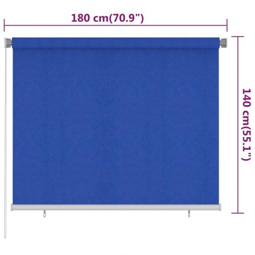 Udendørs rullegardin 180×140 cm i HDPE - blå