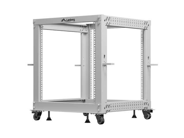 Lanberg open rack 19" - 12U, 600 × 600-1.100 mm, grå billede