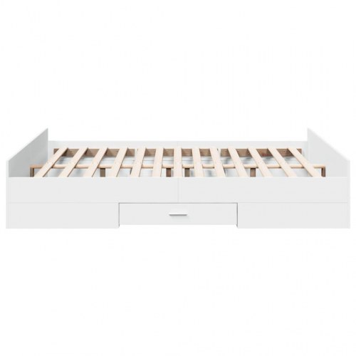 Sengeramme med 2 skuffer 140 x 200 cm - hvid