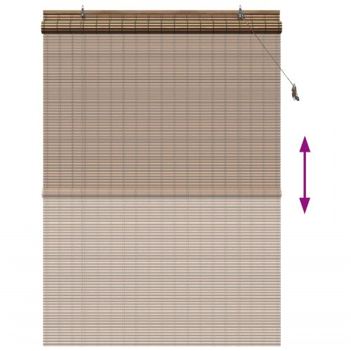 Rullegardin i bambus - brun 160 × 220 cm til indendørs brug